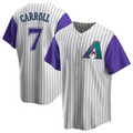 Blandc A.Diamondbacks #7 Corbin Carroll Player Cream Throwback Cooperstown Limited Personalized Stitched Jerseys