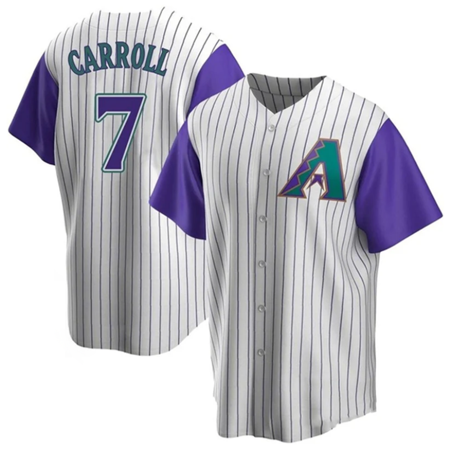 Blandc A.Diamondbacks #7 Corbin Carroll Player Cream Throwback Cooperstown Limited Personalized Stitched Jerseys