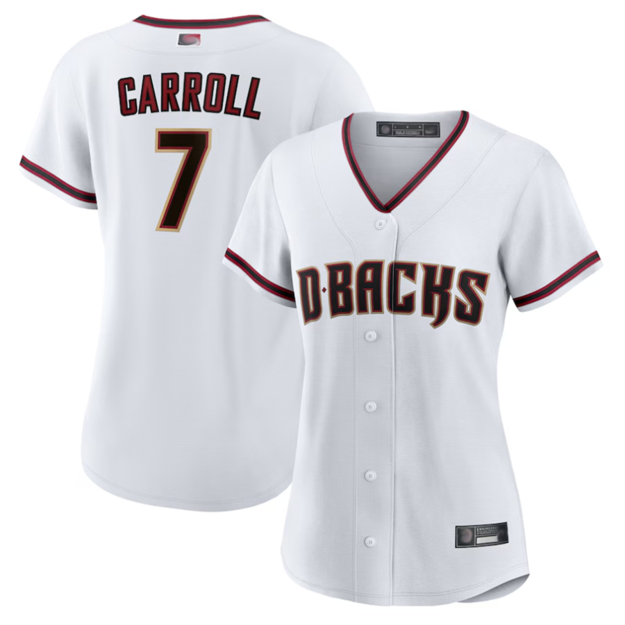 Blandc A.Diamondbacks #7 Corbin Carroll Player White Home Replica Personalized Stitched Jerseys