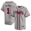 Blandc A.Braves #1 Ozzie Albies Player Gray Vapor Premier City Connect Premium Stitched Jerseys