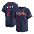 Blandc A.Braves #1 Ozzie Albies Player Navy Limited 2025 Speedway Classic Alternate Stitched Jerseys