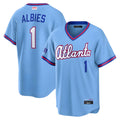 Blandc A.Braves #1 Ozzie Albies Player Powder Blue 2026 City Connect T shirt Stitched Jerseys