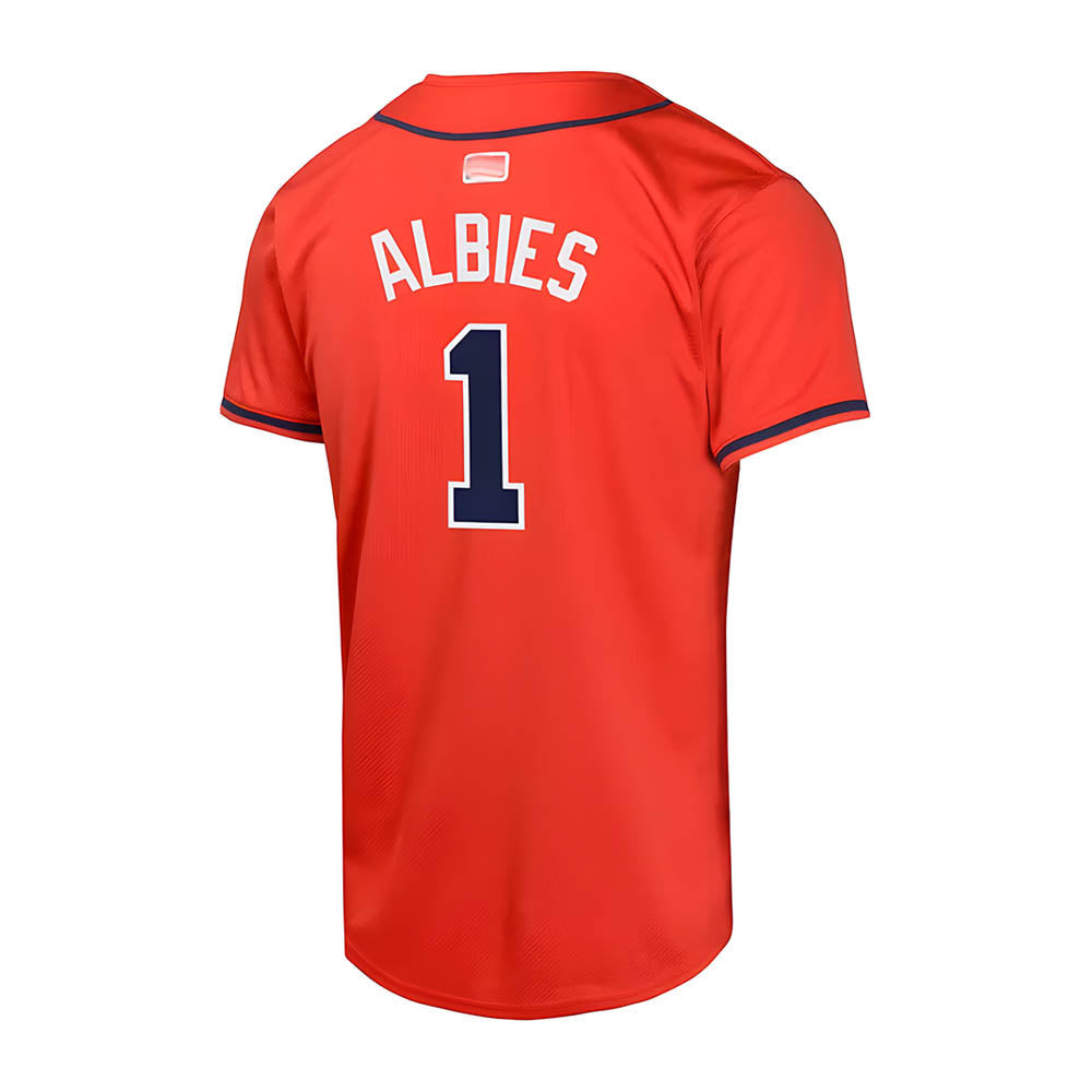 Blandc A.Braves #1 Ozzie Albies Player Red Limited Stitched Jerseys