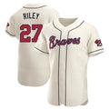 Blandc A.Braves #27 Austin Riley Player Cream Authentic Alternate Stitched Jerseys