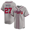 Blandc A.Braves #27 Austin Riley Player Gray Limited Away Stitched Jerseys