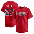 Blandc A.Braves #27 Austin Riley Player Red Limited Alternate Stitched Jerseys