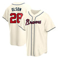 Blandc A.Braves #28 Matt Olson Player Cream Replica Alternate Stitched Jerseys