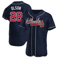 Blandc A.Braves #28 Matt Olson Player Navy Authentic Alternate Stitched Jerseys
