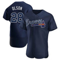 Blandc A.Braves #28 Matt Olson Player Navy Authentic Alternate Team Stitched Jerseys