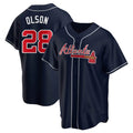 Blandc A.Braves #28 Matt Olson Player Navy Replica Alternate Stitched Jerseys