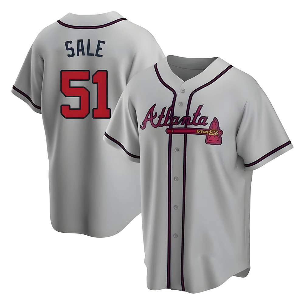 Blandc A.Braves #51 Chris Sale Player Gray City Connect Stitched Jerseys