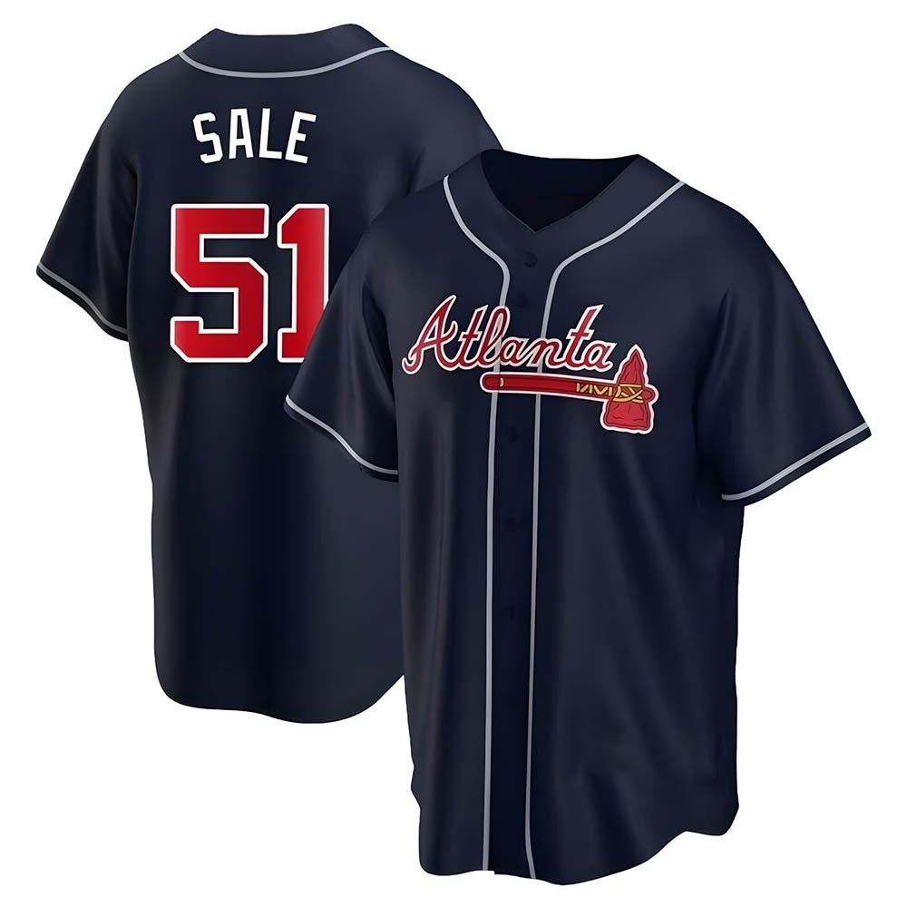Blandc A.Braves #51 Chris Sale Player Navy City Connect Stitched Jerseys