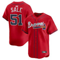 Blandc A.Braves #51 Chris Sale Player Red Alternate Limited Stitched Jerseys