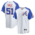 Blandc A.Braves #51 Chris Sale Player White City Connect Limited Stitched Jerseys