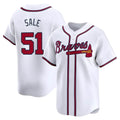 Blandc A.Braves #51 Chris Sale Player White Limited Home Stitched Jerseys