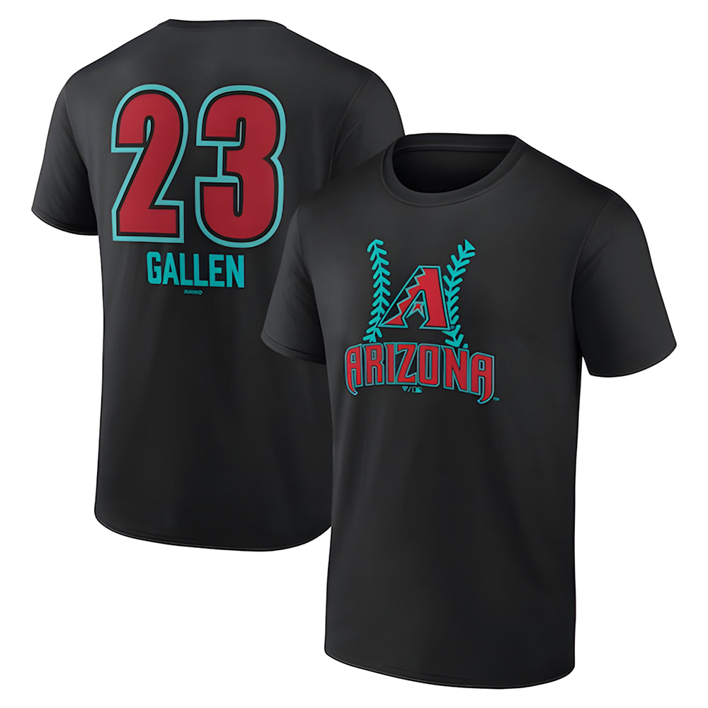 Blandc A.Diamondbacks #23 Zac Gallen Player Black Fuse City Connect round collar T shirt Stitched Jerseys