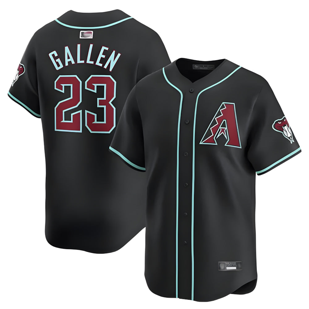 Blandc A.Diamondbacks #23 Zac Gallen Player Black Replica Game Stitched Jerseys