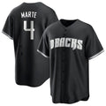 Blandc A.Diamondbacks #4 Ketel Marte Player Black Pointed collar Replica Game Stitched Jerseys