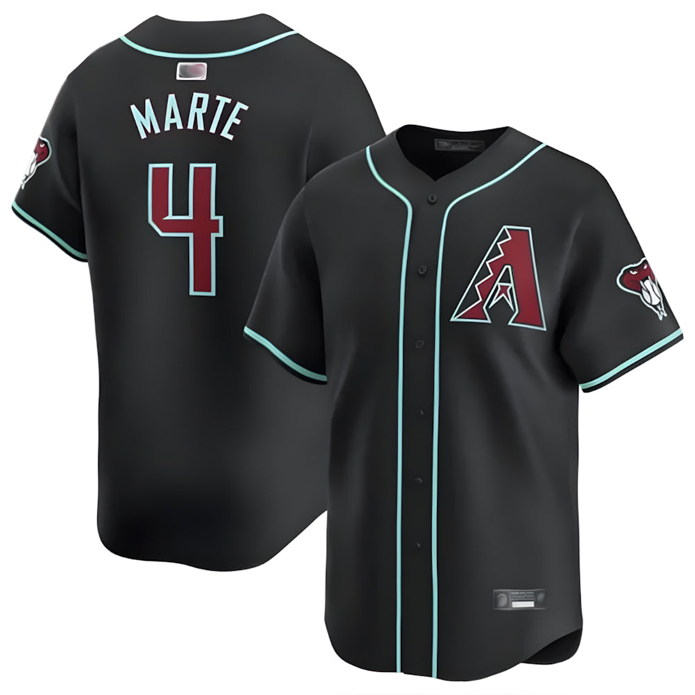 Blandc A.Diamondbacks #4 Ketel Marte Player Black Replica Game Stitched Jerseys