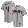 Blandc A.Diamondbacks #4 Ketel Marte Player Gray Home Game Stitched Jerseys