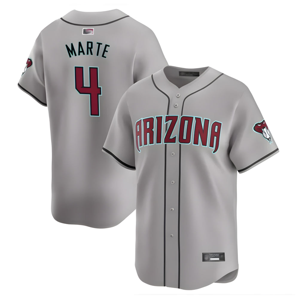 Blandc A.Diamondbacks #4 Ketel Marte Player Gray Replica Game Stitched Jerseys