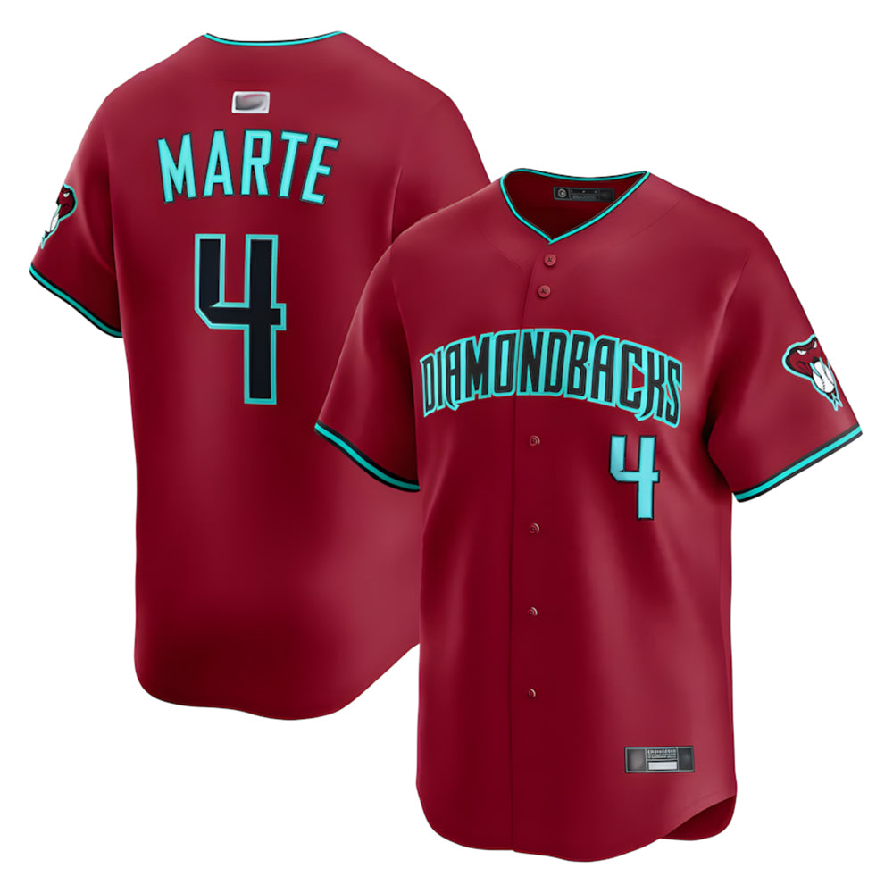 Blandc A.Diamondbacks #4 Ketel Marte Player Red Home Limited Stitched Jerseys