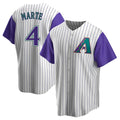 Blandc A.Diamondbacks #4 Ketel Marte Player White-Purple Limited Stitched Jerseys