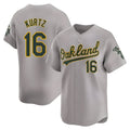 Blandc Athletics #16 Nick Kurtz Player Grey Home Limited Stitched Jerseys
