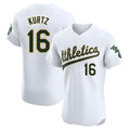 Blandc Athletics #16 Nick Kurtz Player White Elite Road Stitched Jerseys