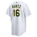 Blandc Athletics #16 Nick Kurtz Player White Home Game Stitched Jerseys