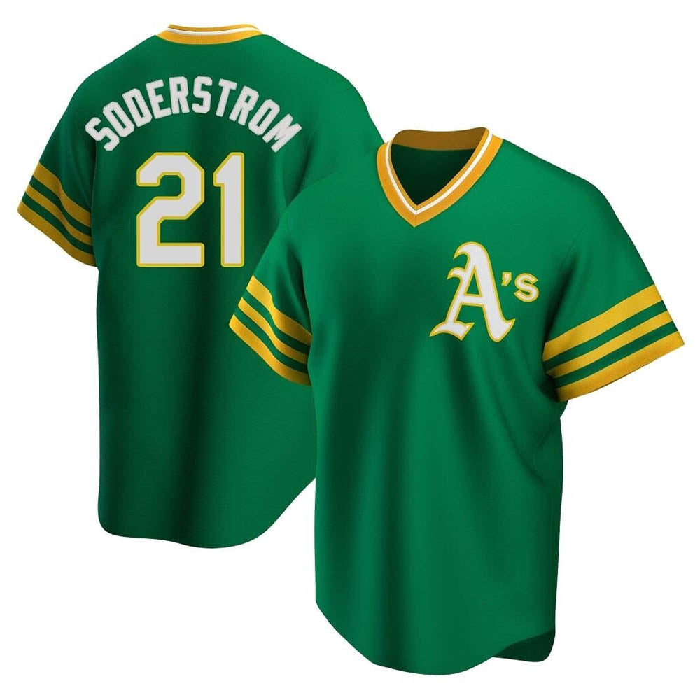 Blandc Athletics #21 Tyler Soderstrom Player Green Replica Cooperstown Collection Stitched Jersey