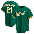 Blandc Athletics #21 Tyler Soderstrom Player Green Replica Kelly Alternate Stitched Jersey