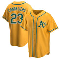 Blandc Athletics #23 Shea Langeliers Player Gold Replica Alternate Stitched Jersey
