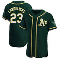 Blandc Athletics #23 Shea Langeliers Player Green Authentic Alternate Stitched Jerseys