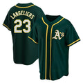 Blandc Athletics #23 Shea Langeliers Player Green Replica Alternate Stitched Jerseys
