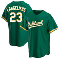 Blandc Athletics #23 Shea Langeliers Player Green Replica Kelly Alternate Stitched Jerseys