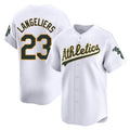 Blandc Athletics #23 Shea Langeliers Player White Limited Home Stitched Jersey