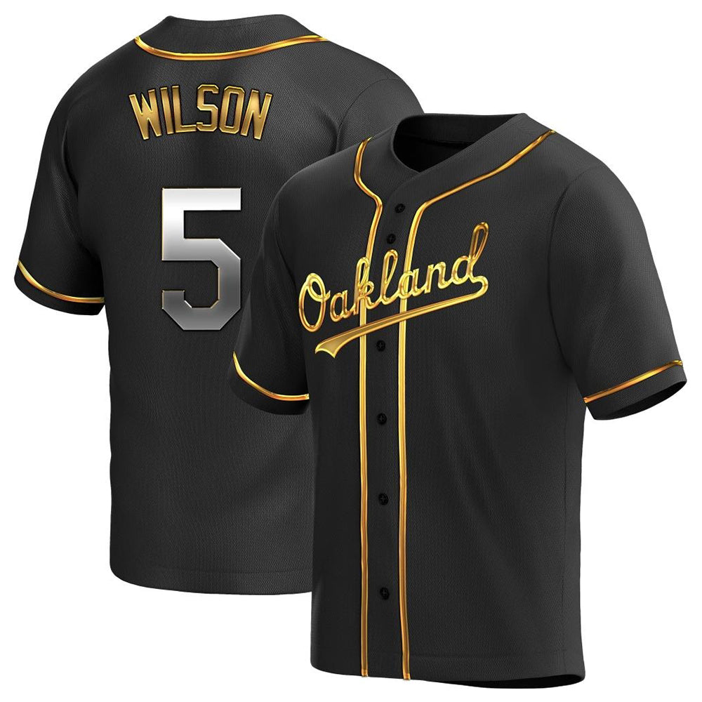 Blandc Athletics #5 Jacob Wilson Black Golden Replica Alternate  Stitched Jersey