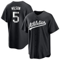 Blandc Athletics #5 Jacob Wilson Black&White Replica Alternate Stitched Jersey