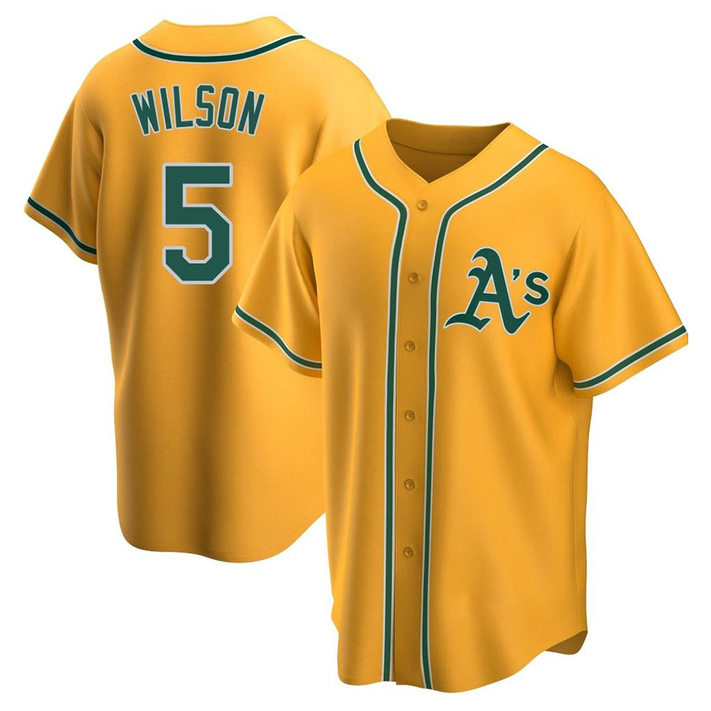 Blandc Athletics #5 Jacob Wilson Gold Replica Alternate Stitched Jersey