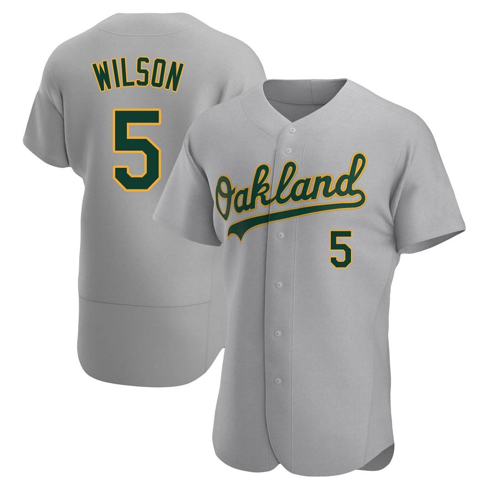 Blandc Athletics #5 Jacob Wilson Gray Authentic Road Stitched Jersey