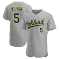 Blandc Athletics #5 Jacob Wilson Gray Authentic Road Stitched Jersey