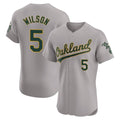 Blandc Athletics #5 Jacob Wilson Gray Elite Road Stitched Jersey