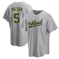 Blandc Athletics #5 Jacob Wilson Gray Replica Road Stitched Jersey