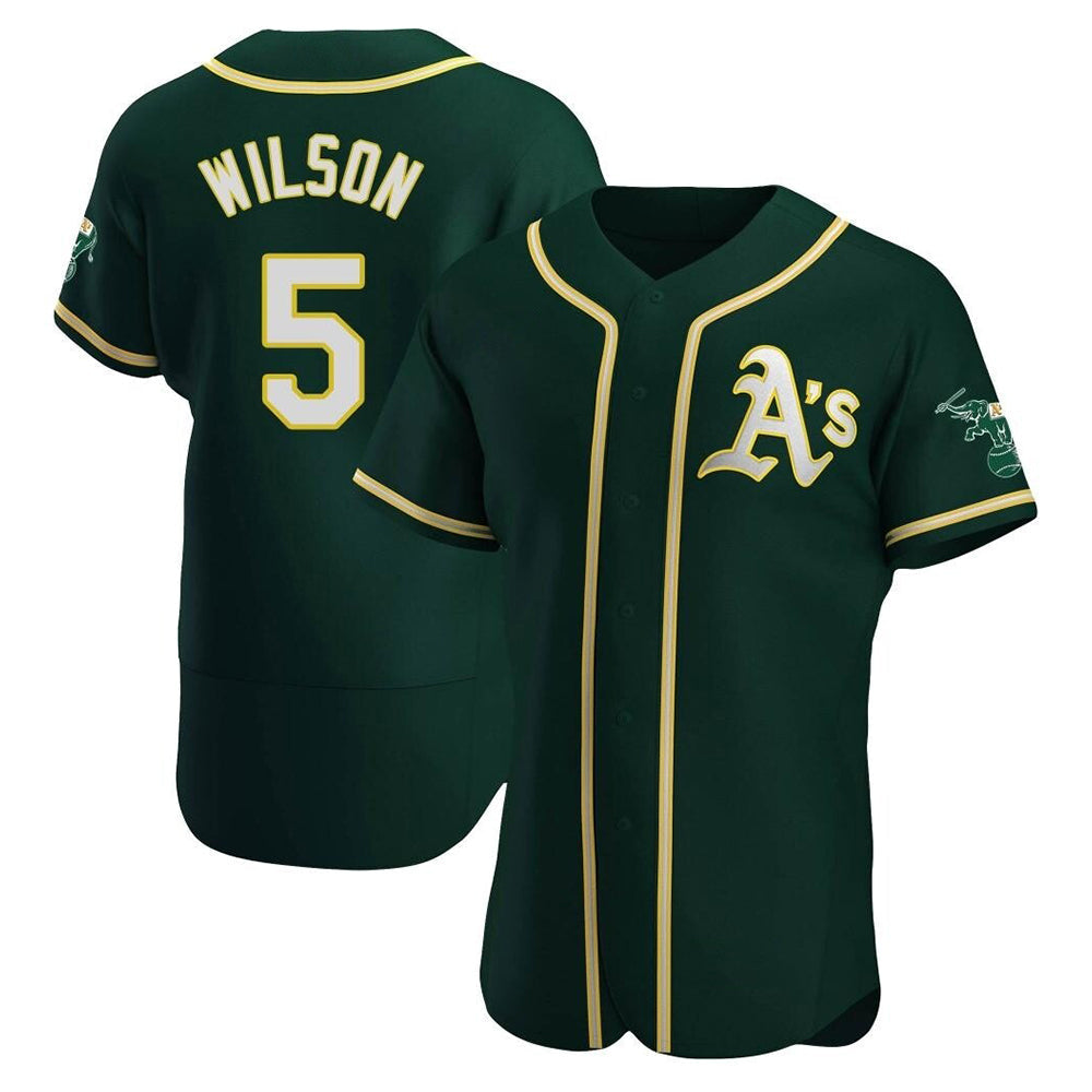 Blandc Athletics #5 Jacob Wilson Green Authentic Alternate Stitched Jersey