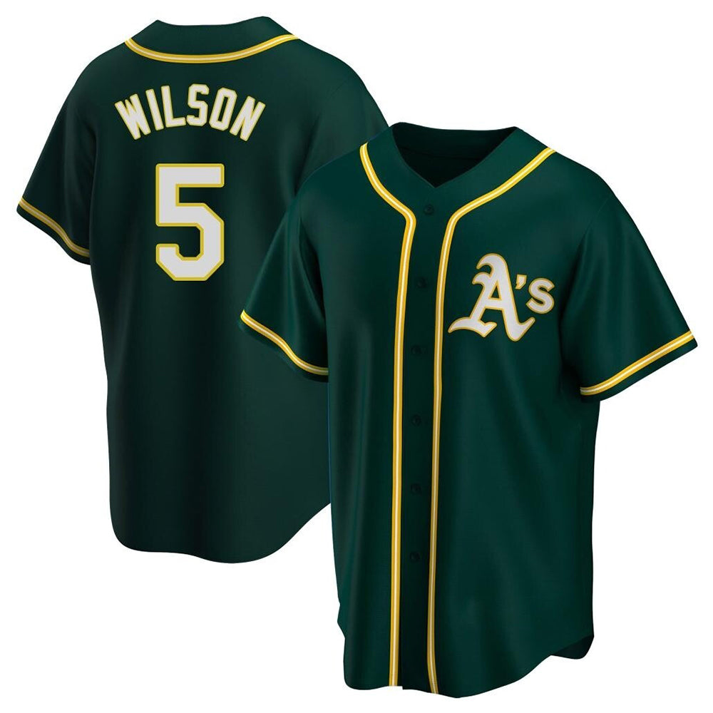 Blandc Athletics #5 Jacob Wilson Green Replica Alternate Stitched Jersey