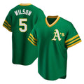 Blandc Athletics #5 Jacob Wilson Green Replica Cooperstown Collection T shirt Stitched Jersey