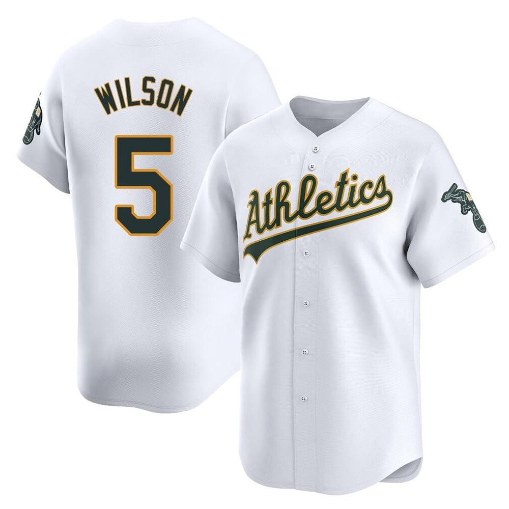 Blandc Athletics #5 Jacob Wilson White Limited Home Stitched Jersey