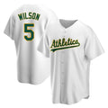 Blandc Athletics #5 Jacob Wilson White Replica Home Stitched Jersey