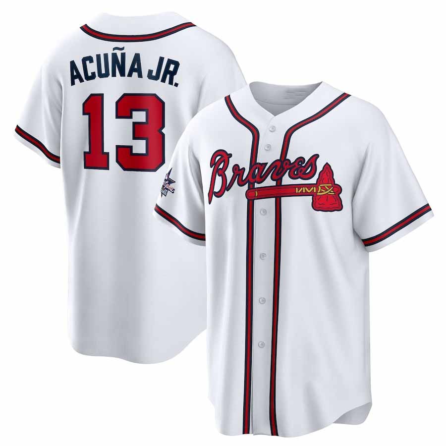 Blandc A.Braves #13 Ronald Acuna Jr. 2025 All-Star Game Home Replica Player Jersey - White Stitched Personalized Jersey